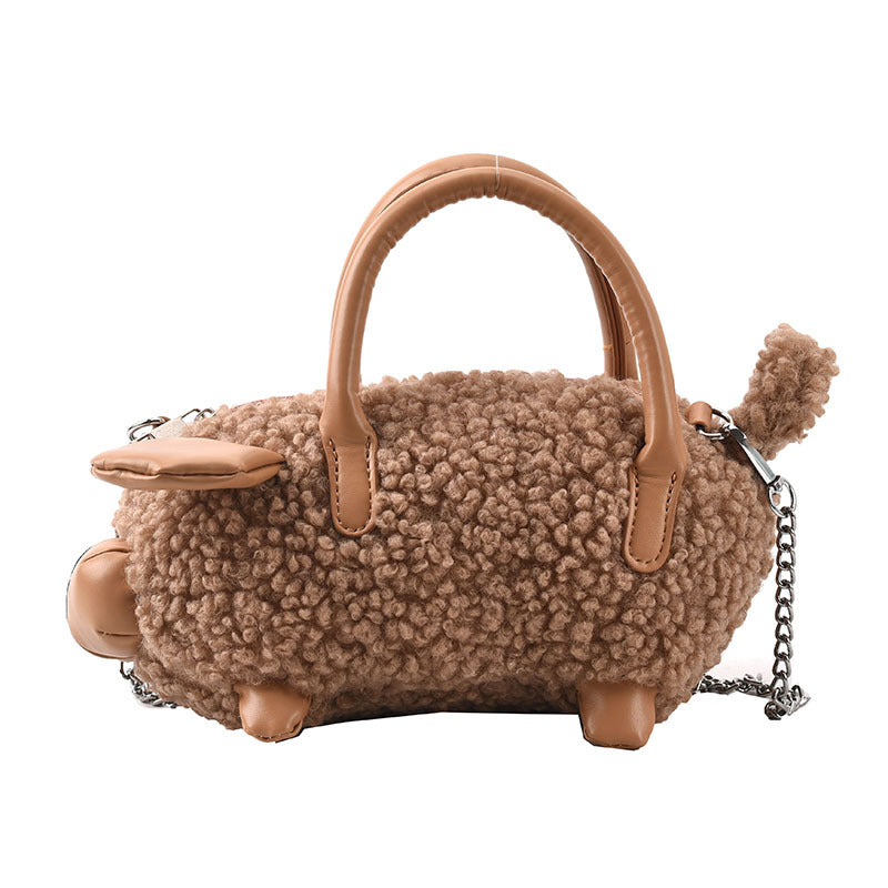Wholesale Plush Lamb Shoulder Bag